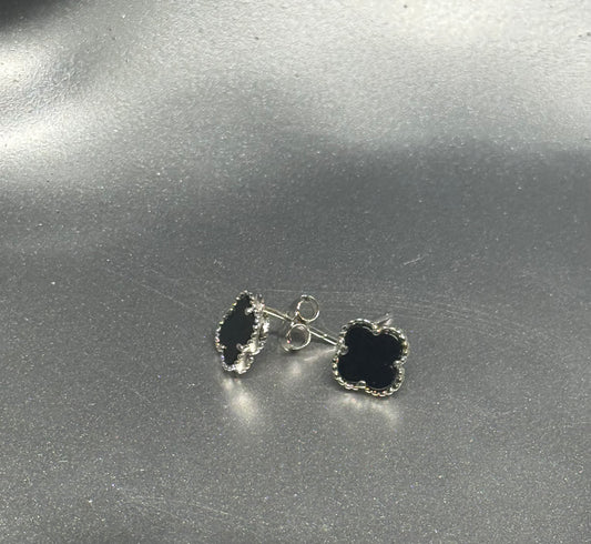 Silver Lucky Clover Stud Earrings