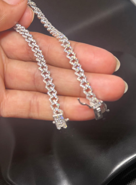 Radiant Iced Link Bracelet – Silver