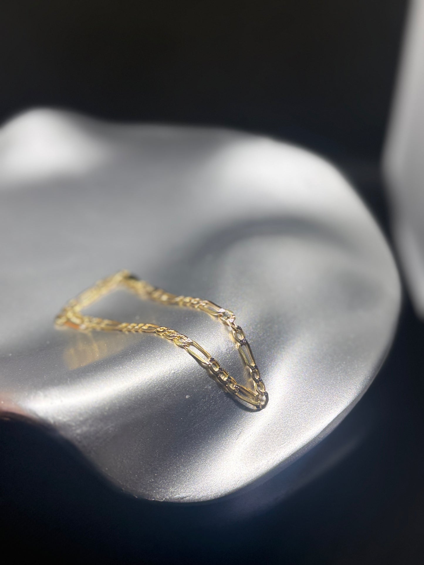 14K Gold Diamond-Cut Figaro Bracelet