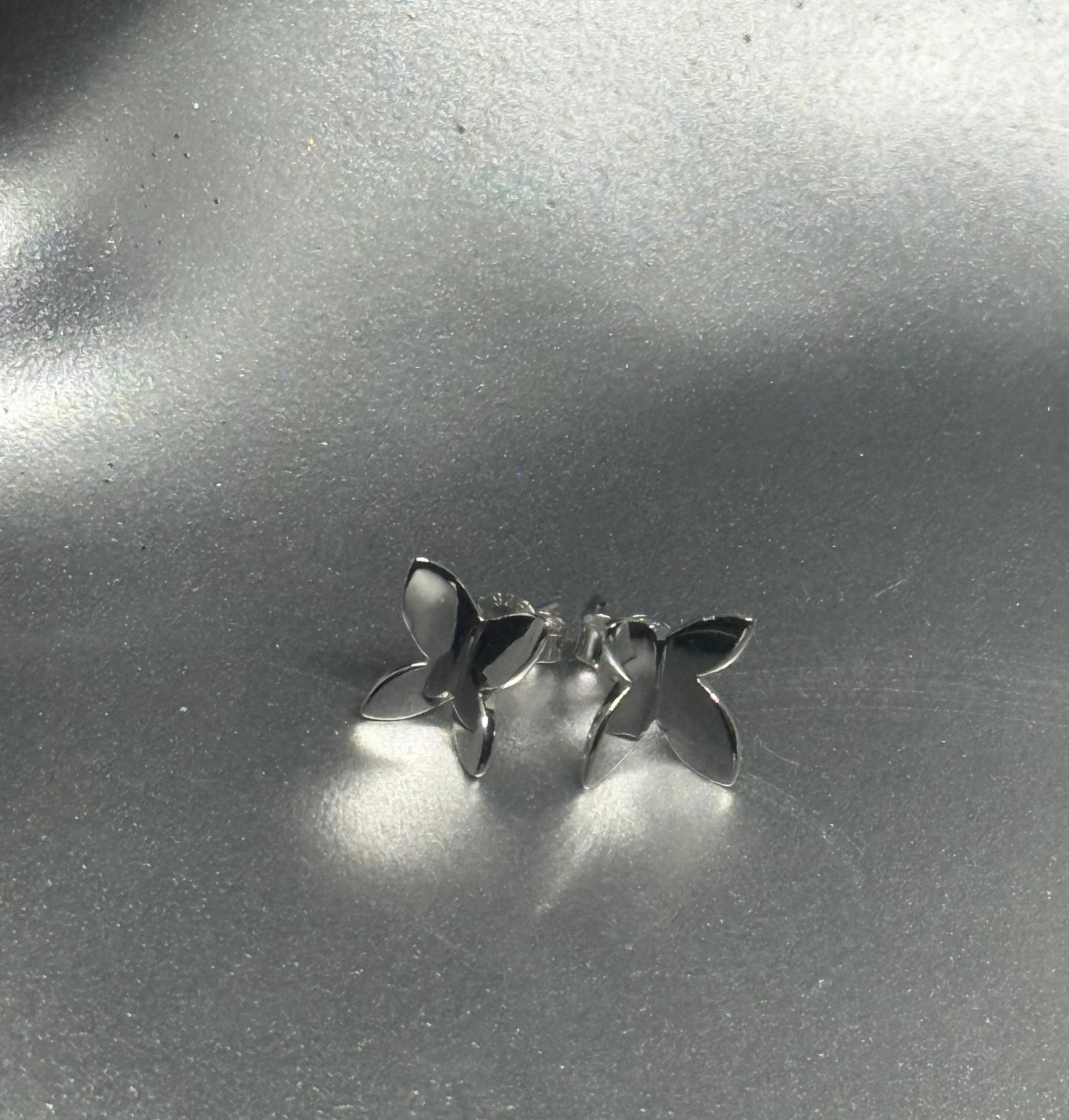 Silver Butterfly Stud Earrings