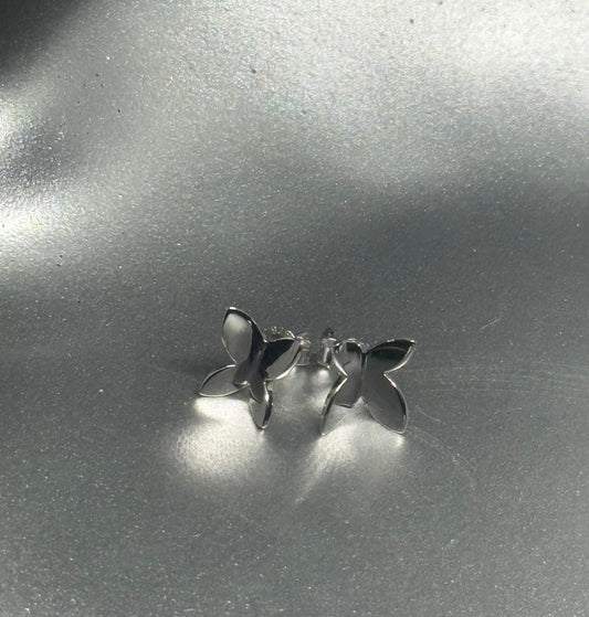 Silver Butterfly Stud Earrings