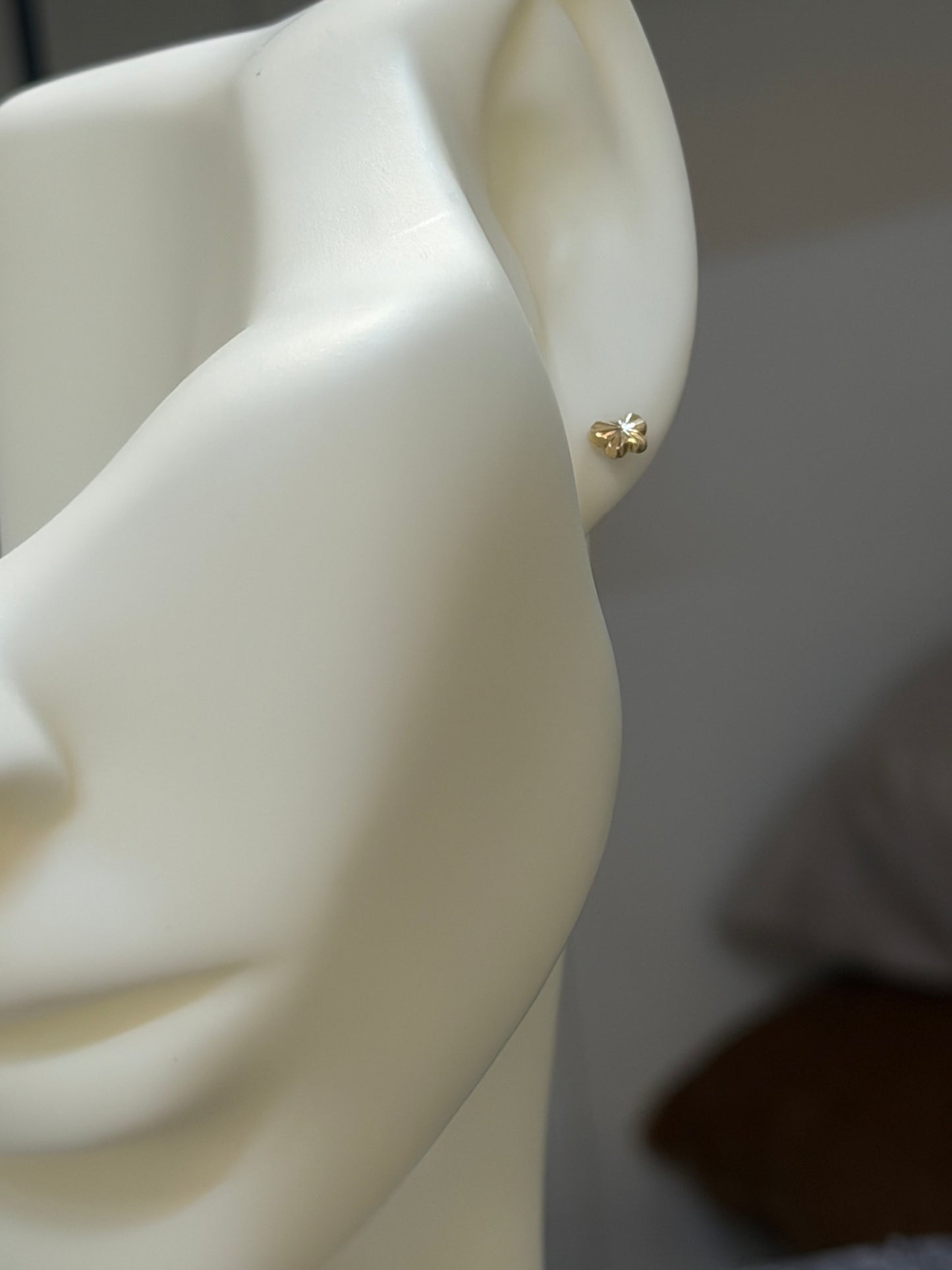 14K Gold Four-Leaf Clover Stud Earrings