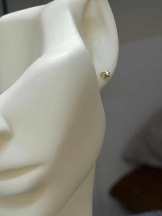 14K Gold Four-Leaf Clover Stud Earrings