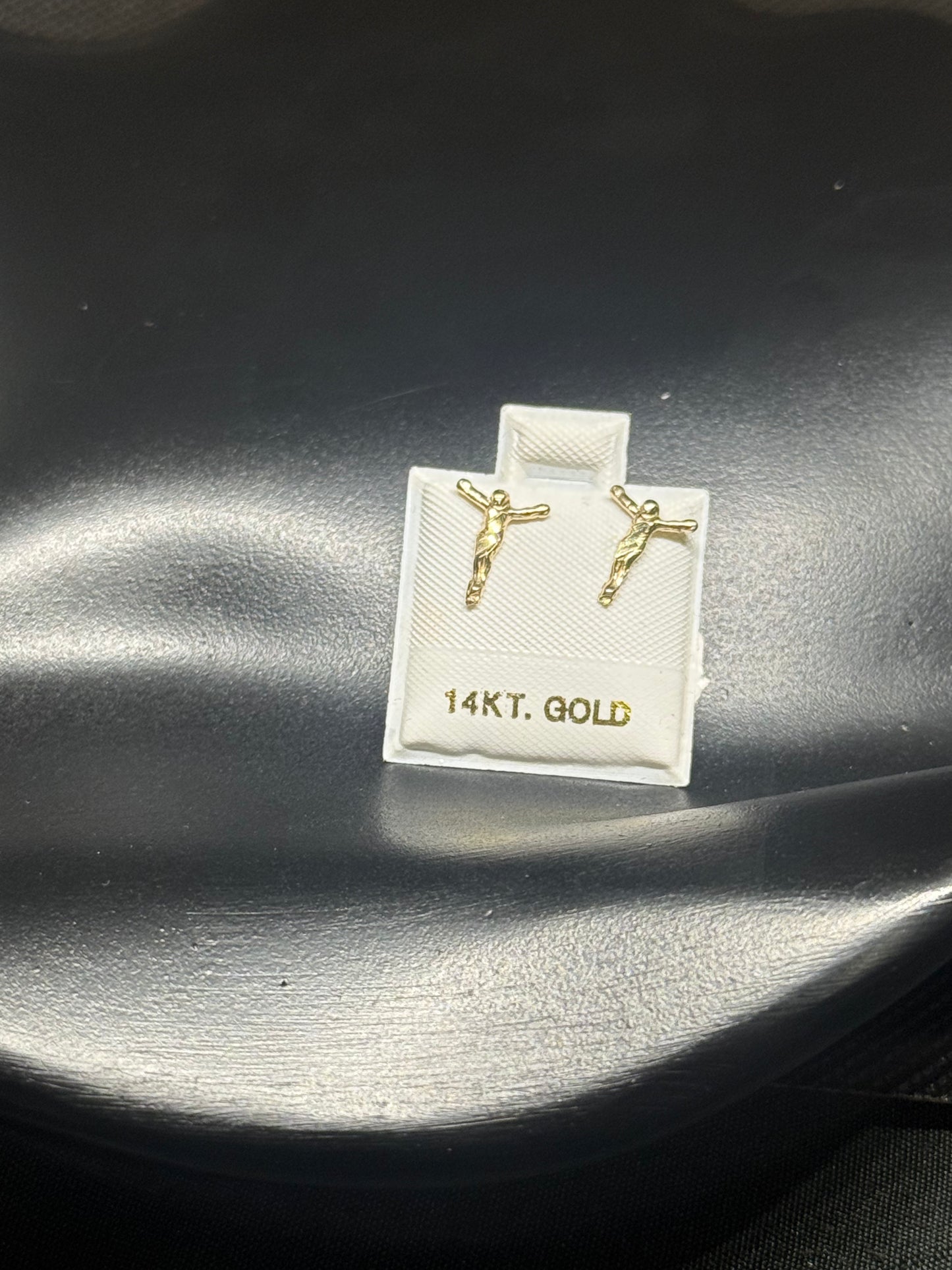 Mini Jesús Studs — 14K Gold