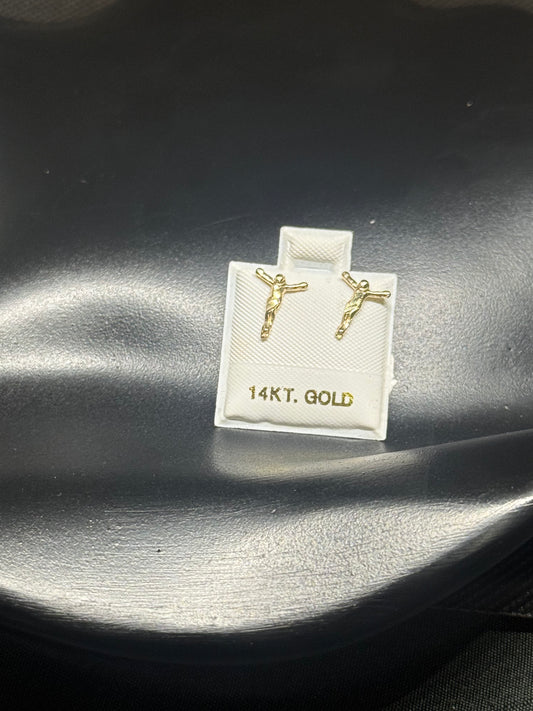 Mini Jesús Studs — 14K Gold