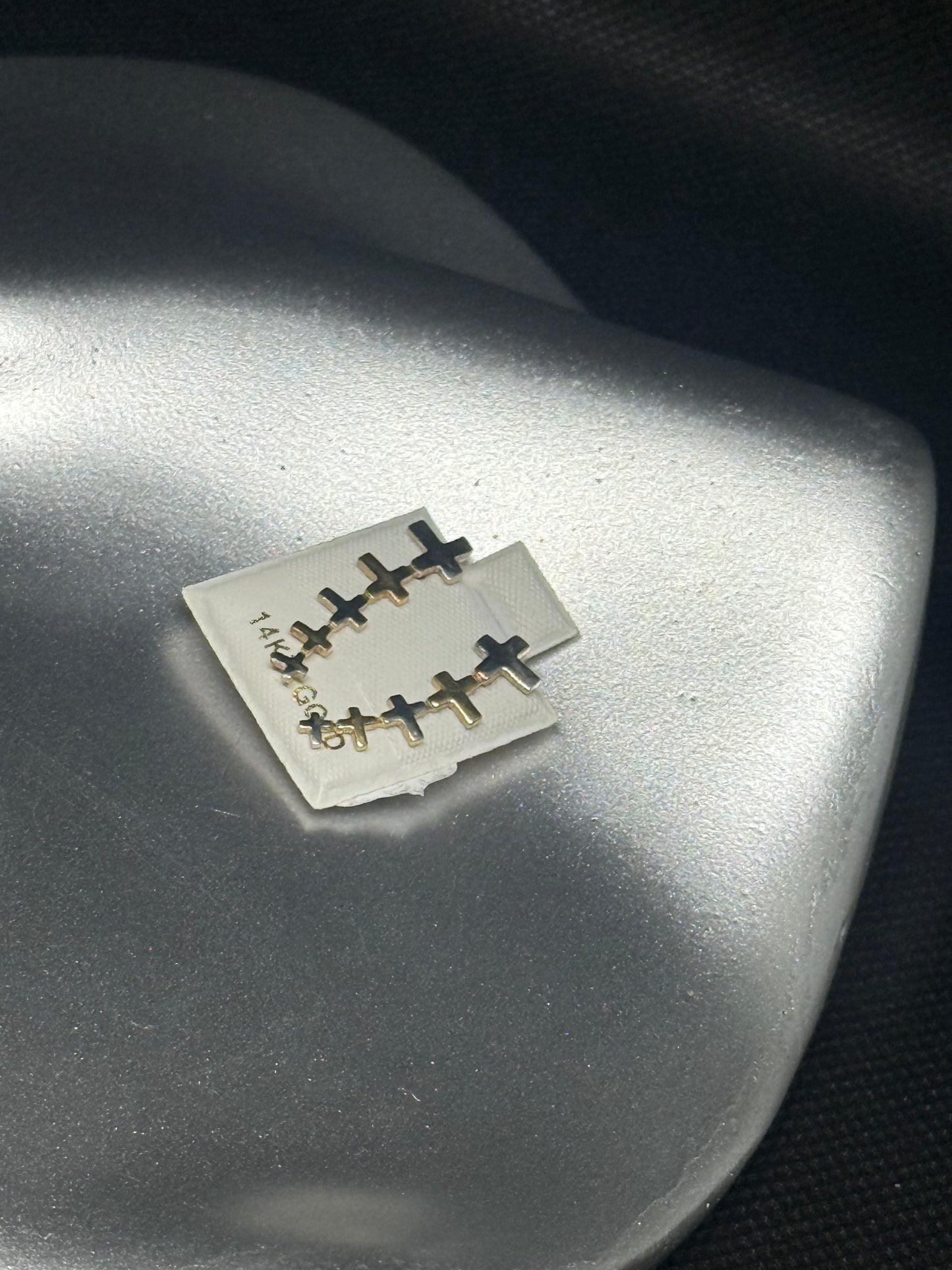 14K Gold & White Gold Cross Climber Earrings