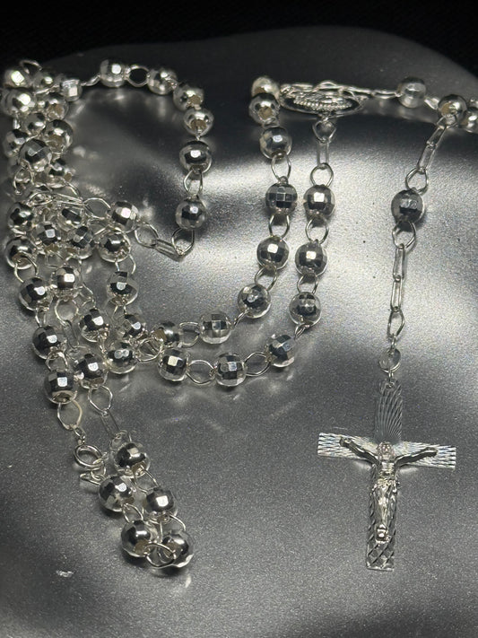 Sterling Silver Rosary Necklace